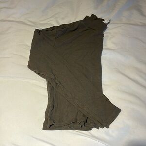 Green Ribbed Mock Neck Long Sleeve | Divided | Slightly Cropped